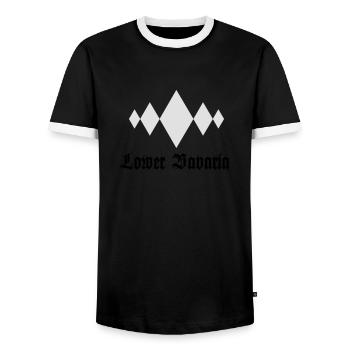 Niederbayern - Männer Kontrast-T-Shirt - Schwarz/Weiß - Vorne - AI Model Female 172 light (172cm) & AI Model Male 178 light (178cm)