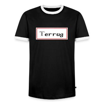 terrug telgruc on the sea - Men's Ringer Shirt - black/white - Front - AI Model Female 172 light (172cm) & AI Model Male 178 light (178cm)