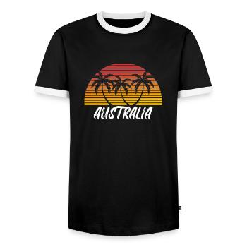 Australia - Männer Kontrast-T-Shirt - Schwarz/Weiß - Vorne - AI Model Female 172 light (172cm) & AI Model Male 178 light (178cm)
