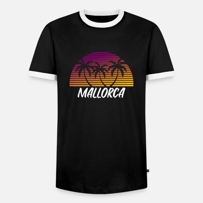 Mallorca - Männer Kontrast-T-Shirt - Schwarz/Weiß