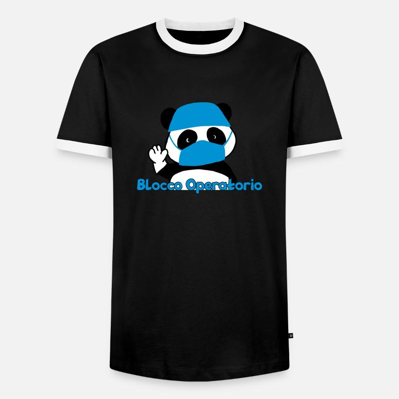 Panda Operating Block - Men's Ringer Shirt - black/white