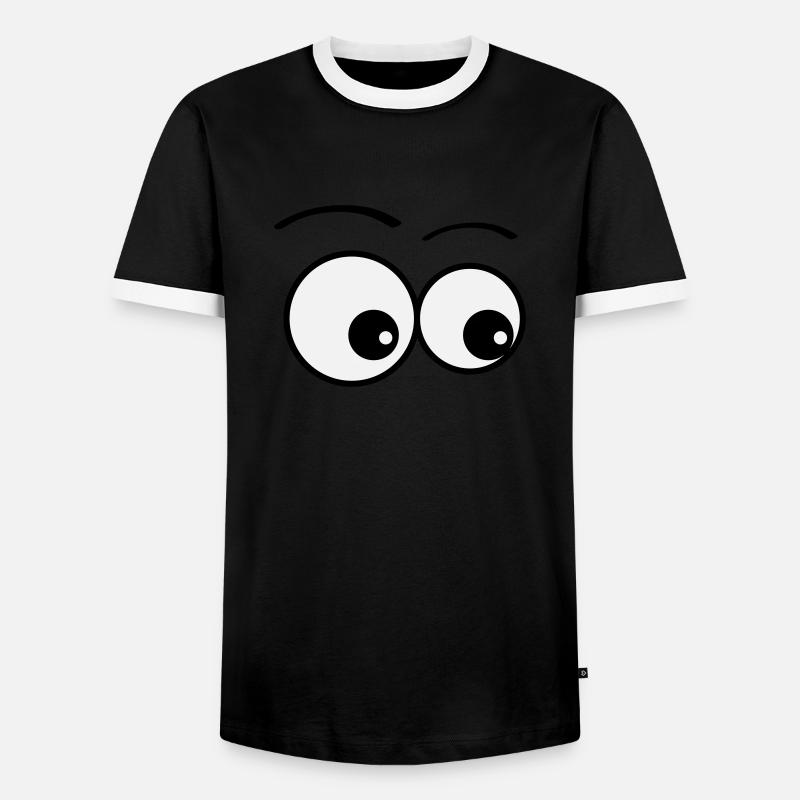 augen - Männer Kontrast-T-Shirt - Schwarz/Weiß