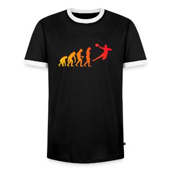 Handball Enfants Evolution Joueurs de handball Hommes - T-shirt contrasté Homme - noir/blanc - Devant - AI Model Female 172 light (172cm) & AI Model Male 178 light (178cm)