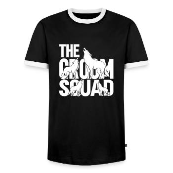 Groom Squad - Männer Kontrast-T-Shirt - Schwarz/Weiß - Vorne - AI Model Female 172 light (172cm) & AI Model Male 178 light (178cm)