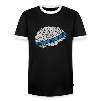 Permettez-moi d’exagérer - T-shirt contrasté Homme - noir/blanc - Devant - AI Model Female 172 light (172cm) & AI Model Male 178 light (178cm)