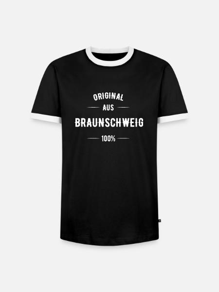Braunschweig - Männer Kontrast-T-Shirt - Schwarz/Weiß