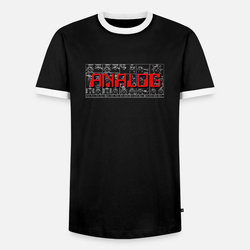 Analog - Männer Kontrast-T-Shirt - Schwarz/Weiß