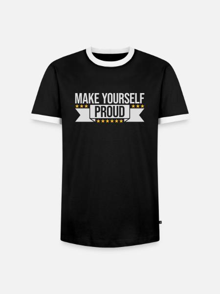 make yourself proud quote - Men's Ringer Shirt - black/white