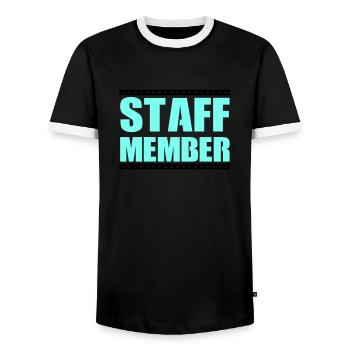 Membres du personnel - T-shirt contrasté Homme - noir/blanc - Devant - AI Model Female 172 light (172cm) & AI Model Male 178 light (178cm)