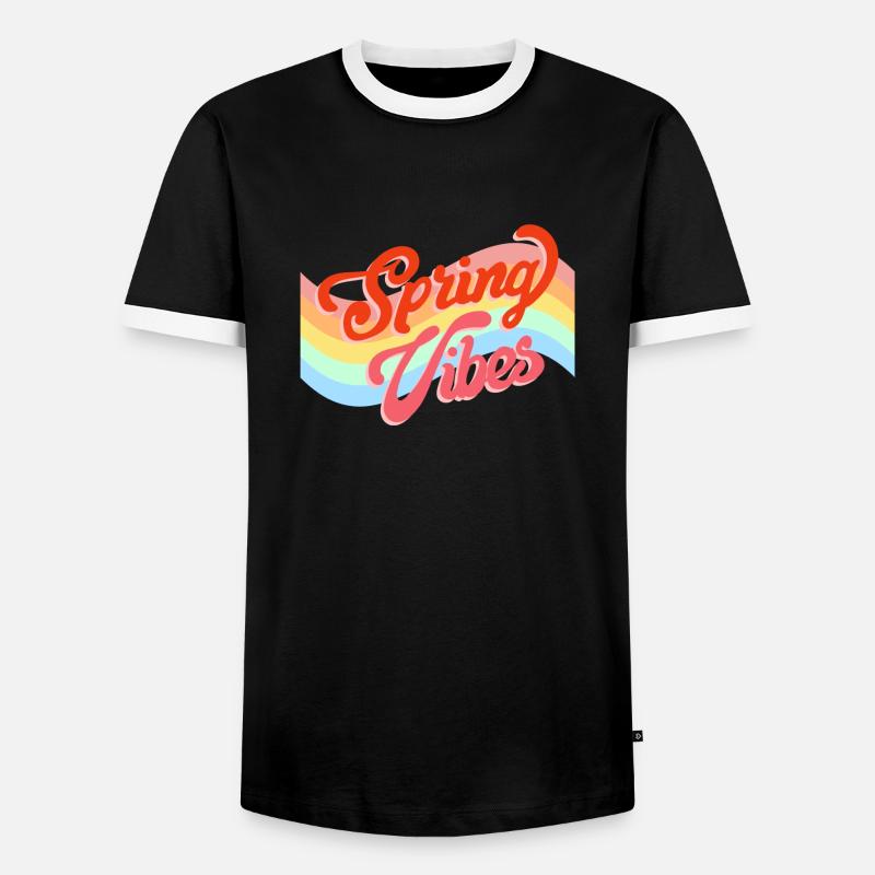 Spring Vibes - Männer Kontrast-T-Shirt - Schwarz/Weiß