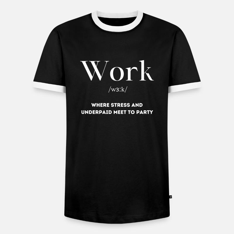 Work Definition - Men's Ringer Shirt - black/white