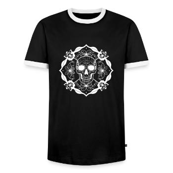 Esthétique Gothique - T-shirt contrasté Homme - noir/blanc - Devant - AI Model Female 172 light (172cm) & AI Model Male 178 light (178cm)