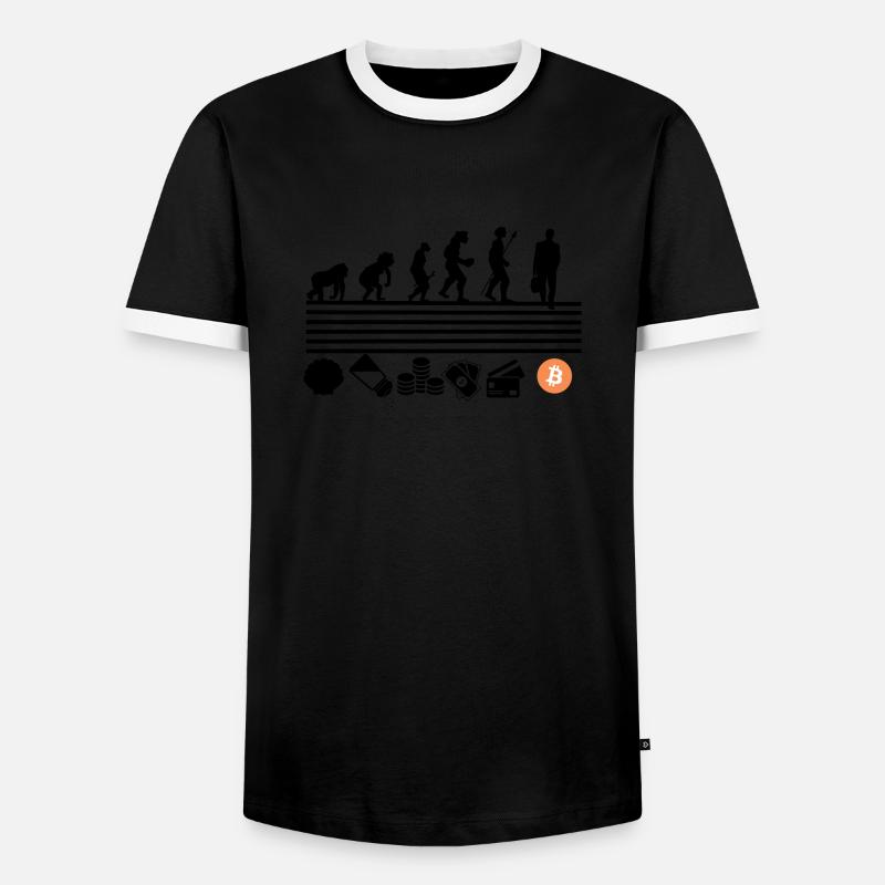 Bitcoin Evolution - Men's Ringer Shirt - black/white