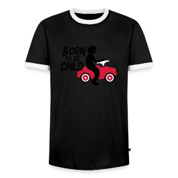 né pour être enfant garçon jouet voiture enfants amusement - T-shirt contrasté Homme - noir/blanc - Devant - AI Model Female 172 light (172cm) & AI Model Male 178 light (178cm)