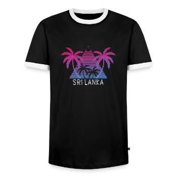 Sri Lanka - T-shirt contrasté Homme - noir/blanc - Devant - AI Model Female 172 light (172cm) & AI Model Male 178 light (178cm)