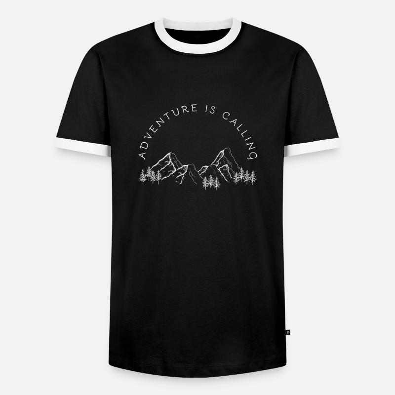 Adventure is calling - Männer Kontrast-T-Shirt - Schwarz/Weiß