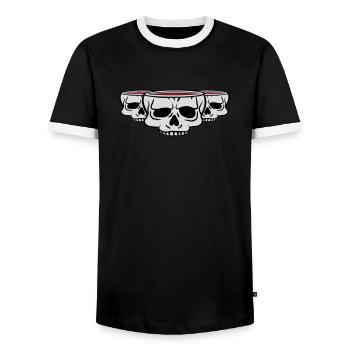 Crâne de la Coupe des Amis 3 - T-shirt contrasté Homme - noir/blanc - Devant - AI Model Female 172 light (172cm) & AI Model Male 178 light (178cm)