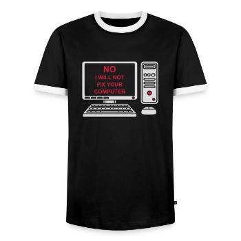 Ne pas réparer votre ordinateur - T-shirt contrasté Homme - noir/blanc - Devant - AI Model Female 172 light (172cm) & AI Model Male 178 light (178cm)