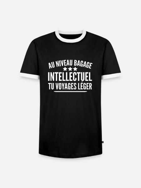 bagage intellectuel / humour intelligence - T-shirt contrasté Homme - noir/blanc