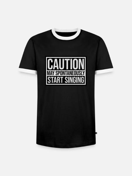 may spontaneously start singing - Men's Ringer Shirt - black/white