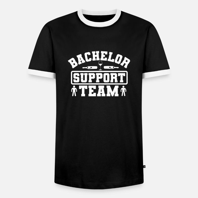 BACHELOR SUPPORT TEAM - Men's Ringer Shirt - black/white