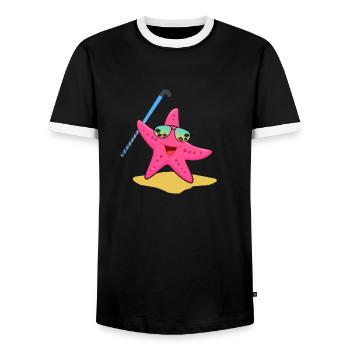 Hockey de plage Club de hockey de plage Hockey de plage - T-shirt contrasté Homme - noir/blanc - Devant - AI Model Female 172 light (172cm) & AI Model Male 178 light (178cm)