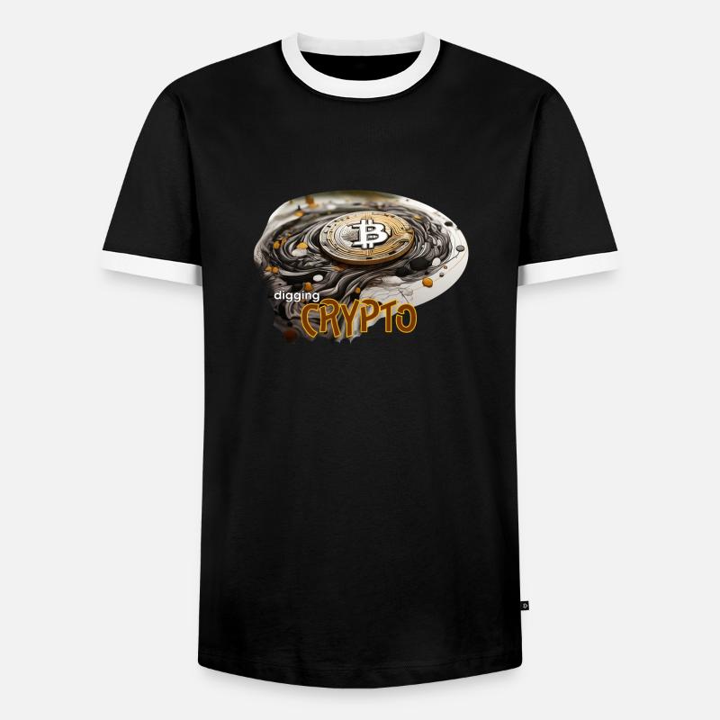Krypto Währung, crypto digging - Männer Kontrast-T-Shirt - Schwarz/Weiß