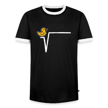 Ente wurzelt: Lustiges Mathegeschenk für Lehrer & - Männer Kontrast-T-Shirt - Schwarz/Weiß - Vorne - AI Model Female 172 light (172cm) & AI Model Male 178 light (178cm)