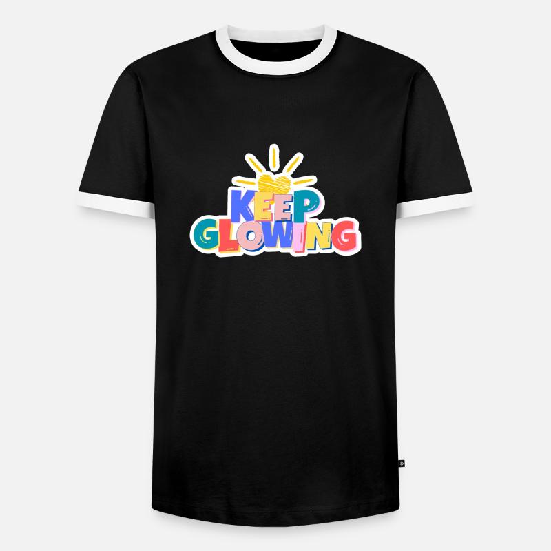 Keep Glowing - Men's Ringer Shirt - black/white