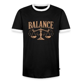 Balance - T-shirt contrasté Homme - noir/blanc - Devant - AI Model Female 172 light (172cm) & AI Model Male 178 light (178cm)