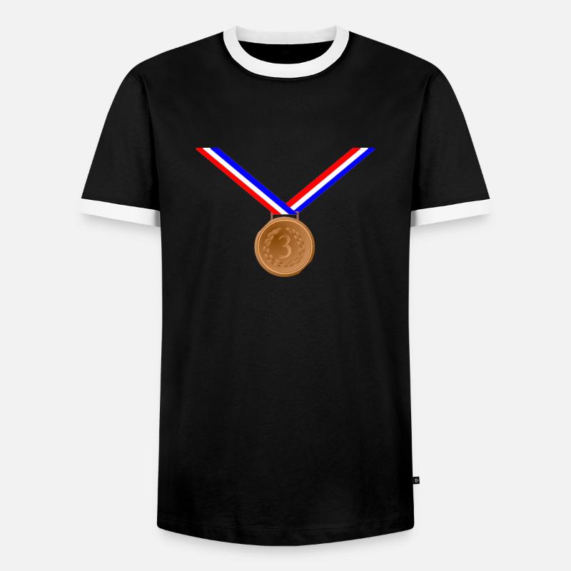 Bronze Medal 3rd - Men's Ringer Shirt - black/white