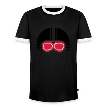 motorbike - Männer Kontrast-T-Shirt - Schwarz/Weiß - Vorne - AI Model Female 172 light (172cm) & AI Model Male 178 light (178cm)