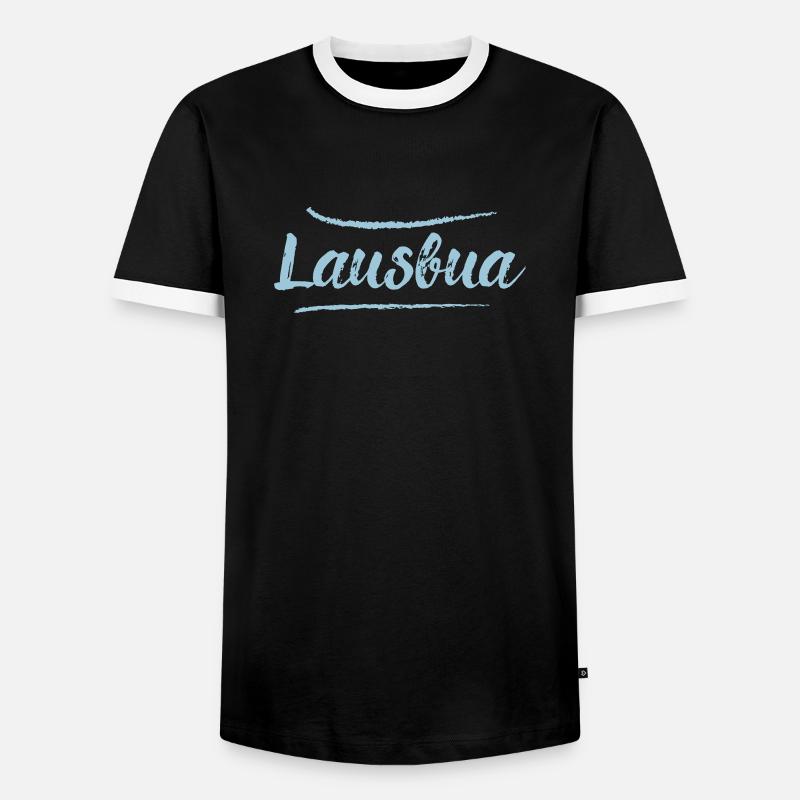 Lausbua - Männer Kontrast-T-Shirt - Schwarz/Weiß