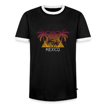 Mexico - Men's Ringer Shirt - black/white - Front - AI Model Female 172 light (172cm) & AI Model Male 178 light (178cm)
