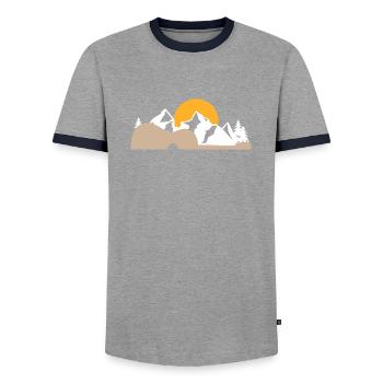 Musiker Ukulele Hawaii Geschenk - Männer Kontrast-T-Shirt - Grau/Navy  - Vorne - AI Model Female 172 light (172cm) & AI Model Male 178 light (178cm)