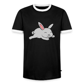 Little cute rabbit - Men's Ringer Shirt - black/white - Front - AI Model Female 172 light (172cm) & AI Model Male 178 light (178cm)