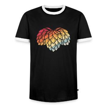 Hopfen Vintage Retro Craft Bier Design Kneipe Bier - Männer Kontrast-T-Shirt - Schwarz/Weiß - Vorne - AI Model Female 172 light (172cm) & AI Model Male 178 light (178cm)