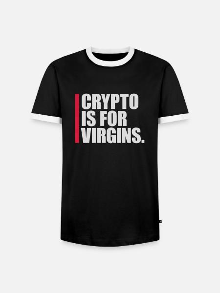 crypto is for virgins - Men's Ringer Shirt - black/white