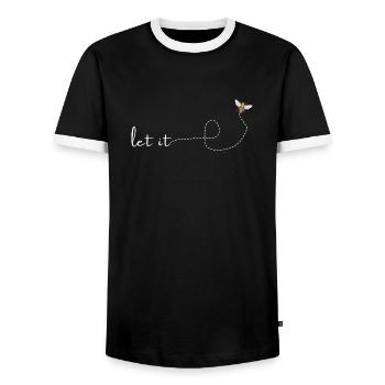 let it bee - Männer Kontrast-T-Shirt - Schwarz/Weiß - Vorne - AI Model Female 172 light (172cm) & AI Model Male 178 light (178cm)