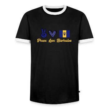 Barbados Flagge Barbadier Bajan - Männer Kontrast-T-Shirt - Schwarz/Weiß - Vorne - AI Model Female 172 light (172cm) & AI Model Male 178 light (178cm)