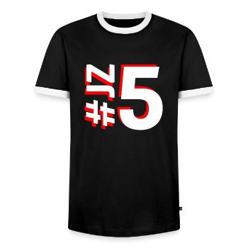 JZ5-KARTON - Männer Kontrast-T-Shirt - Schwarz/Weiß - Vorne - AI Model Female 172 light (172cm) & AI Model Male 178 light (178cm)