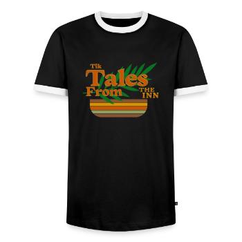 Fantasy Inn Pub Tavern Magical Adventures Gamer - Men's Ringer Shirt - black/white - Front - AI Model Female 172 light (172cm) & AI Model Male 178 light (178cm)