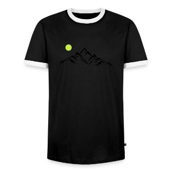 Mountains - Men's Ringer Shirt - black/white - Front - AI Model Female 172 light (172cm) & AI Model Male 178 light (178cm)