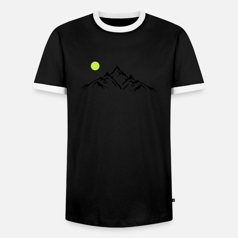 Mountains - Men's Ringer Shirt - black/white