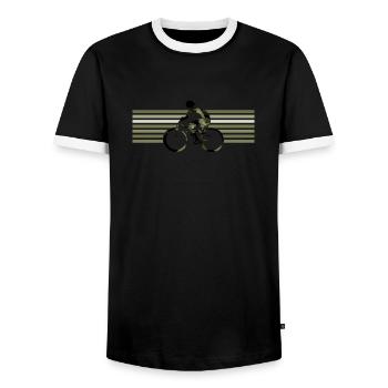 Cycliste - T-shirt contrasté Homme - noir/blanc - Devant - AI Model Female 172 light (172cm) & AI Model Male 178 light (178cm)