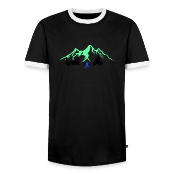 Planche à neige - T-shirt contrasté Homme - noir/blanc - Devant - AI Model Female 172 light (172cm) & AI Model Male 178 light (178cm)