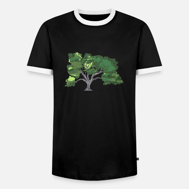 Eiche - Männer Kontrast-T-Shirt - Schwarz/Weiß