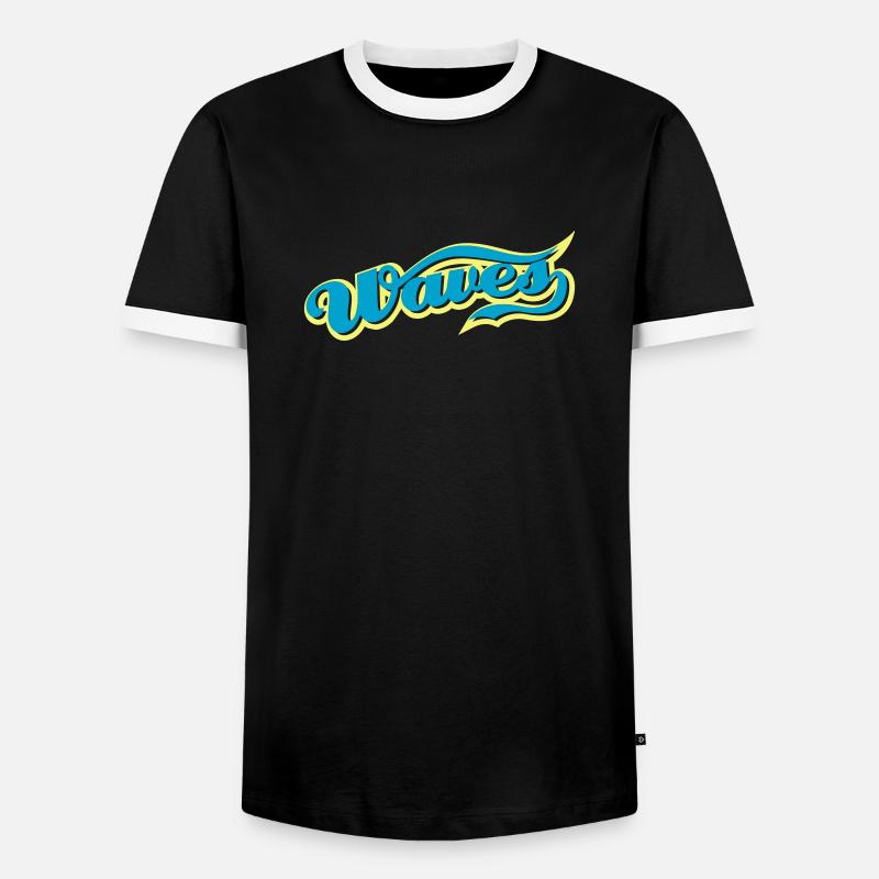 waves - Männer Kontrast-T-Shirt - Schwarz/Weiß