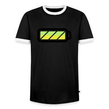 battery - Männer Kontrast-T-Shirt - Schwarz/Weiß - Vorne - AI Model Female 172 light (172cm) & AI Model Male 178 light (178cm)