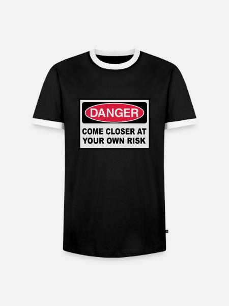 danger - T-shirt contrasté Homme - noir/blanc